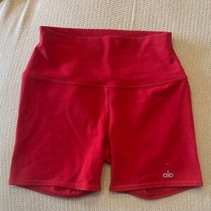 ALO Yoga Women's Red High-Waist Shorts small